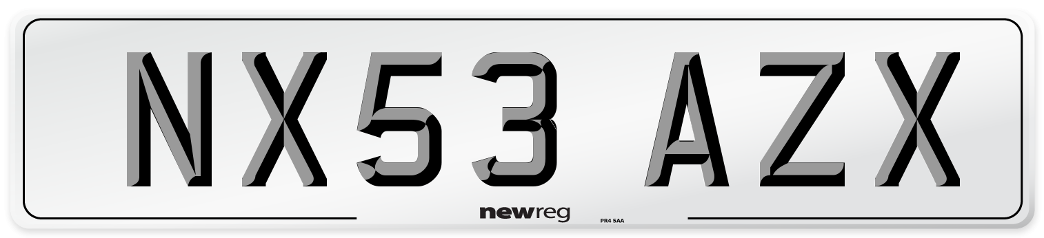 NX53 AZX Number Plate from New Reg